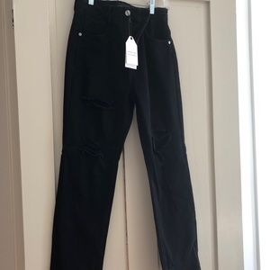 Distressed black jeans